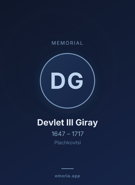 Memorial portrait of Devlet III Giray