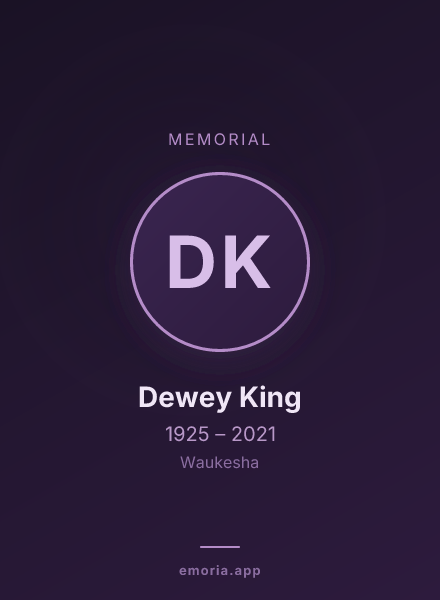 Memorial portrait of Dewey King