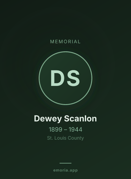 Memorial portrait of Dewey Scanlon