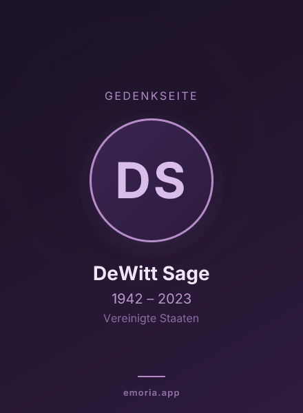 Gedenkportrait von DeWitt Sage