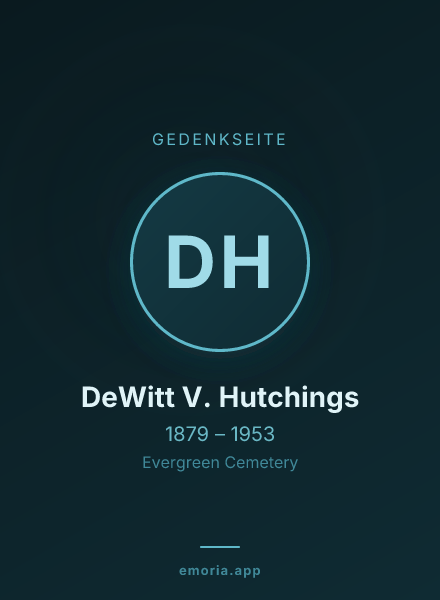 Gedenkportrait von DeWitt V. Hutchings