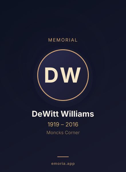 Memorial portrait of DeWitt Williams