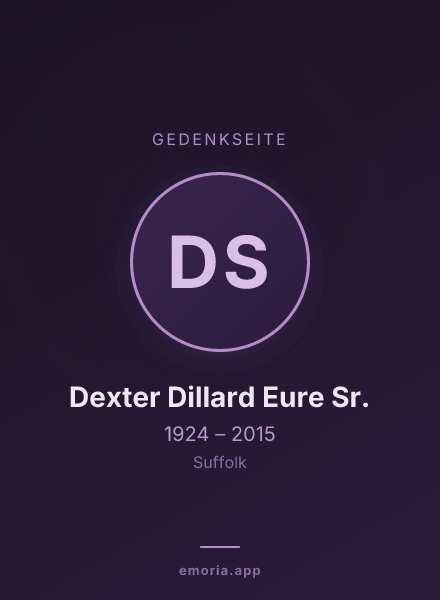 Gedenkportrait von Dexter Dillard Eure Sr.