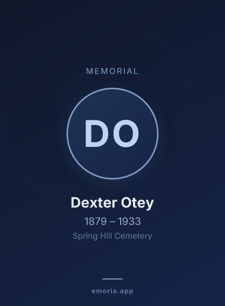 Memorial portrait of Dexter Otey