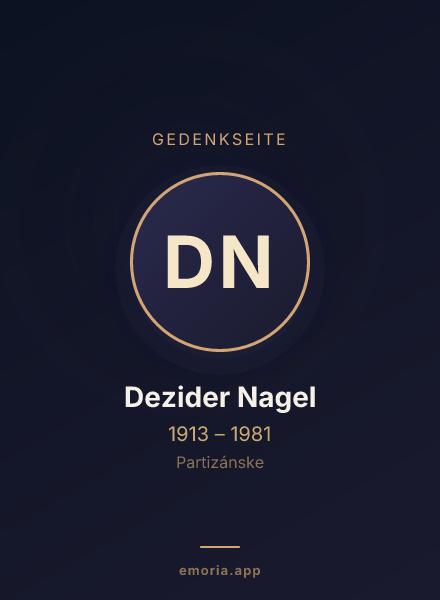 Gedenkportrait von Dezider Nagel