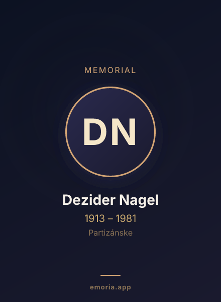Memorial portrait of Dezider Nagel