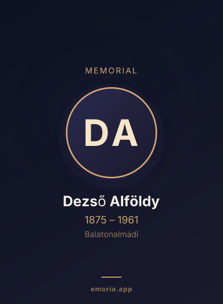 Memorial portrait of Dezső Alföldy
