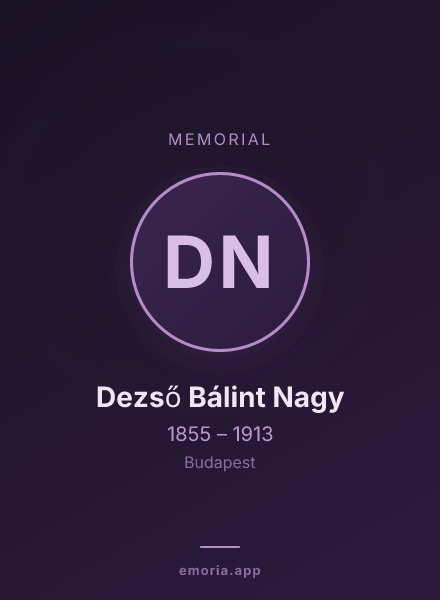Memorial portrait of Dezső Bálint Nagy