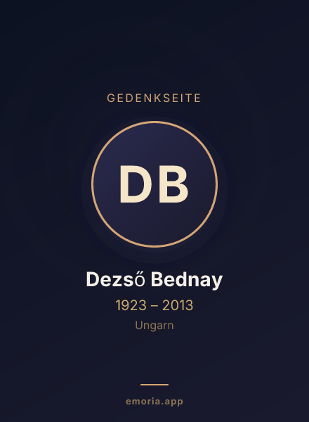 Gedenkportrait von Dezső Bednay
