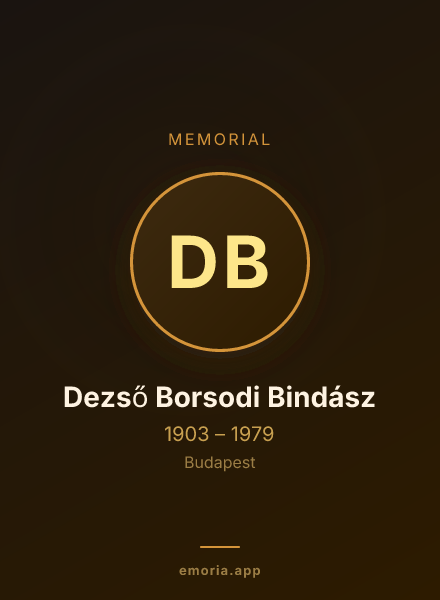 Memorial portrait of Dezső Borsodi Bindász