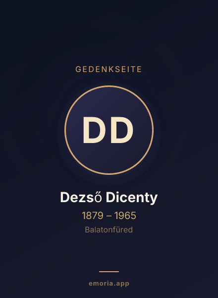 Gedenkportrait von Dezső Dicenty