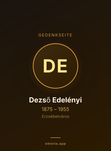 Gedenkportrait von Dezső Edelényi