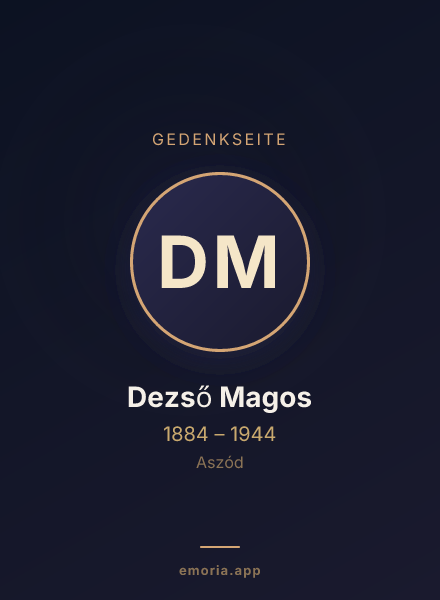 Gedenkportrait von Dezső Magos