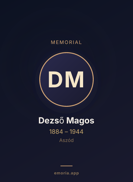 Memorial portrait of Dezső Magos