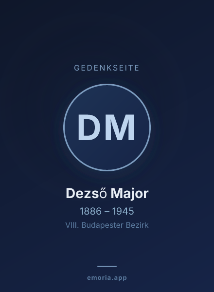 Gedenkportrait von Dezső Major