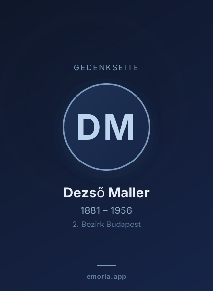 Gedenkportrait von Dezső Maller