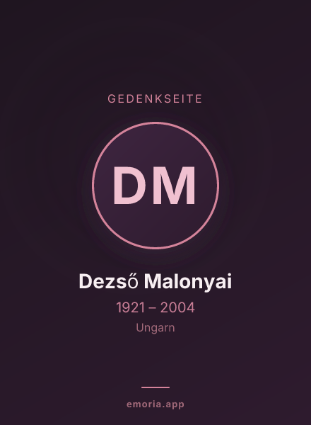 Gedenkportrait von Dezső Malonyai