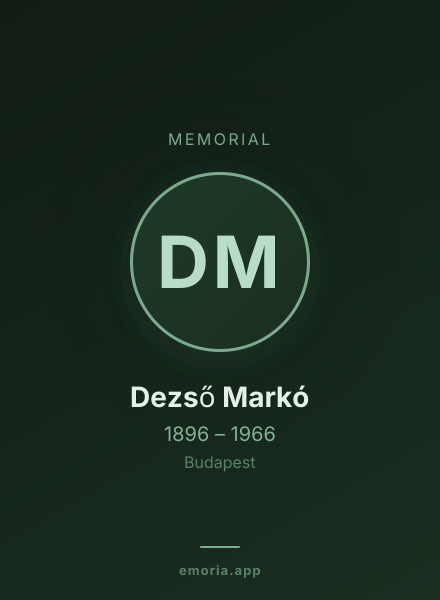 Memorial portrait of Dezső Markó