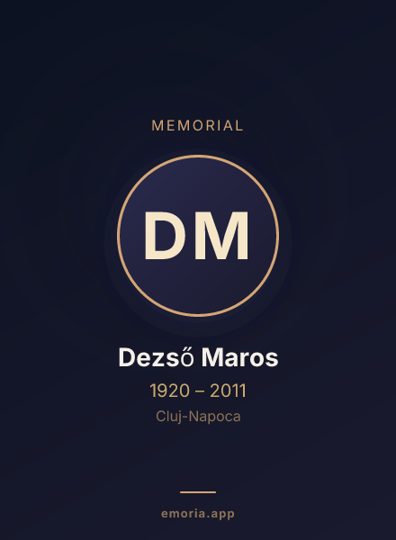 Memorial portrait of Dezső Maros