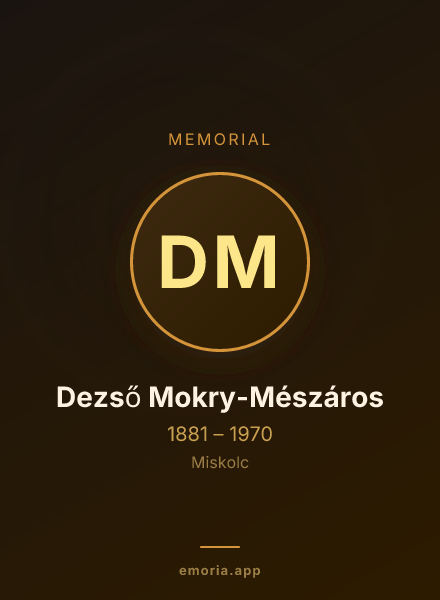 Memorial portrait of Dezső Mokry-Mészáros