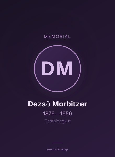 Memorial portrait of Dezső Morbitzer