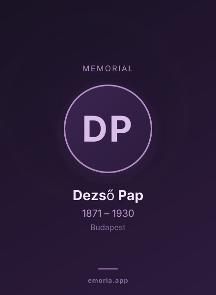 Memorial portrait of Dezső Pap
