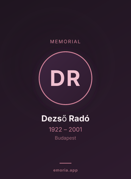 Memorial portrait of Dezső Radó