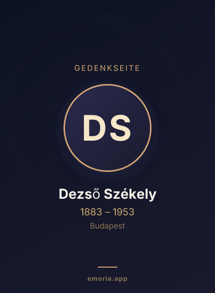 Gedenkportrait von Dezső Székely