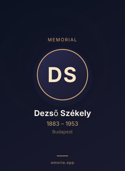 Memorial portrait of Dezső Székely