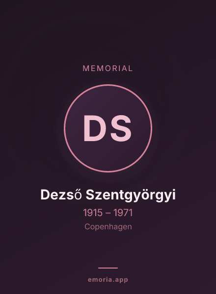 Memorial portrait of Dezső Szentgyörgyi