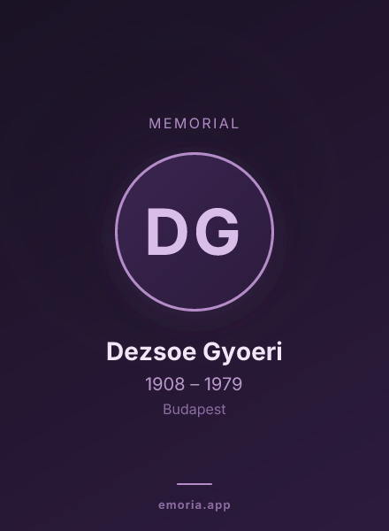 Memorial portrait of Dezsoe Gyoeri