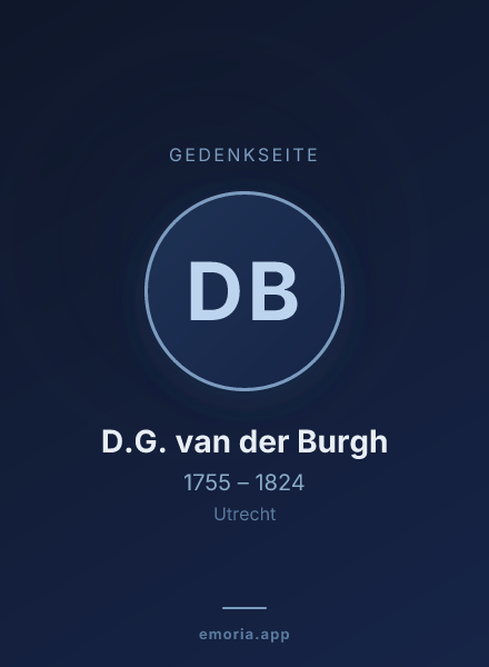 Gedenkportrait von D.G. van der Burgh