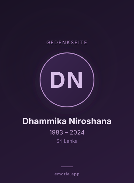 Gedenkportrait von Dhammika Niroshana