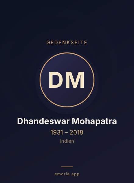 Gedenkportrait von Dhandeswar Mohapatra
