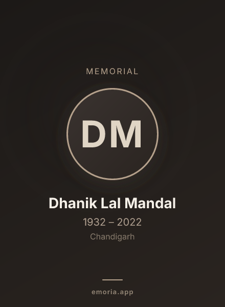 Memorial portrait of Dhanik Lal Mandal