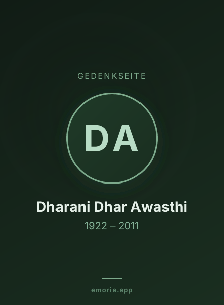 Gedenkportrait von Dharani Dhar Awasthi