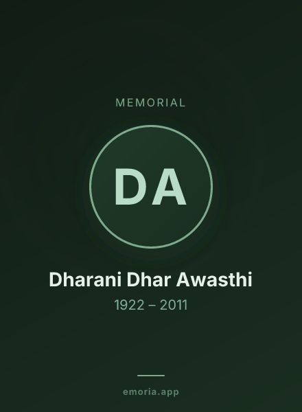 Memorial portrait of Dharani Dhar Awasthi