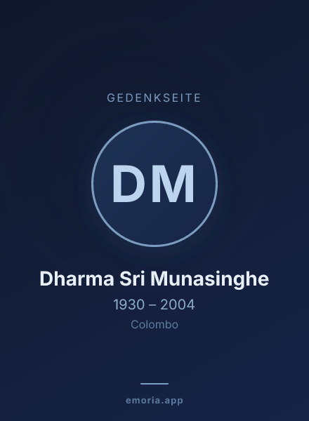 Gedenkportrait von Dharma Sri Munasinghe