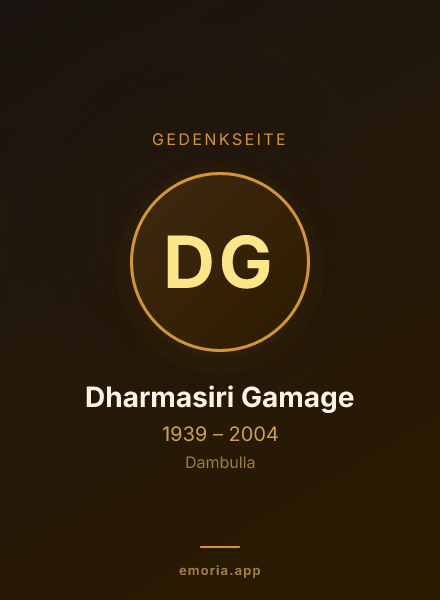 Gedenkportrait von Dharmasiri Gamage
