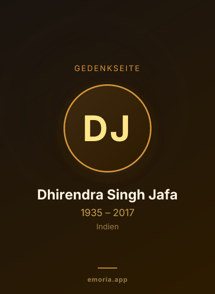 Gedenkportrait von Dhirendra Singh Jafa