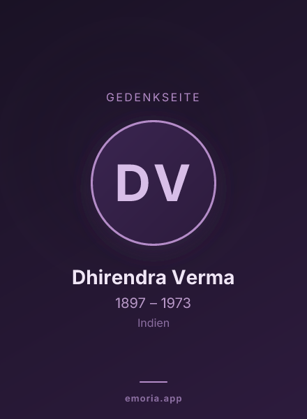 Gedenkportrait von Dhirendra Verma