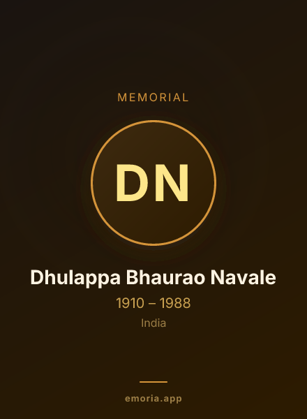 Memorial portrait of Dhulappa Bhaurao Navale