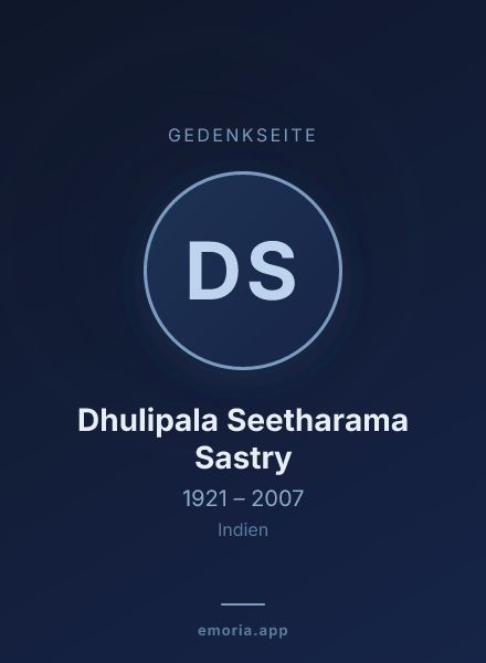 Gedenkportrait von Dhulipala Seetharama Sastry