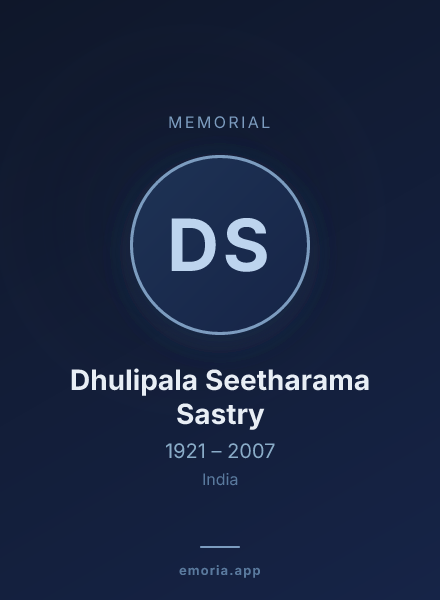 Memorial portrait of Dhulipala Seetharama Sastry
