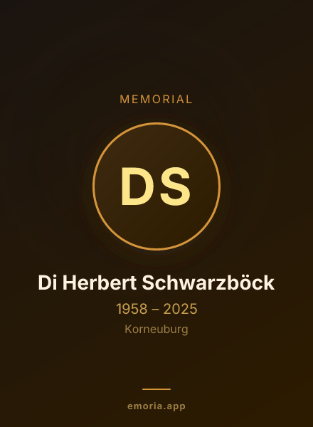 Memorial portrait of Di Herbert Schwarzböck