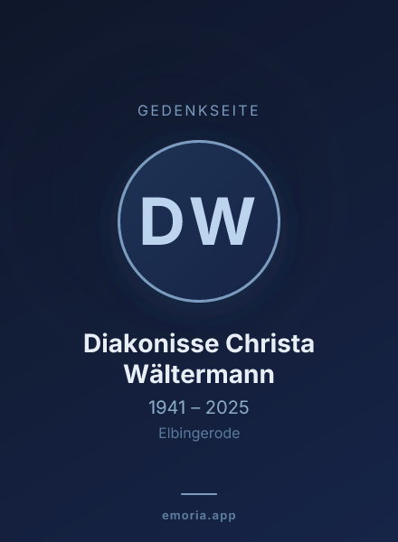 Gedenkportrait von Diakonisse Christa Wältermann