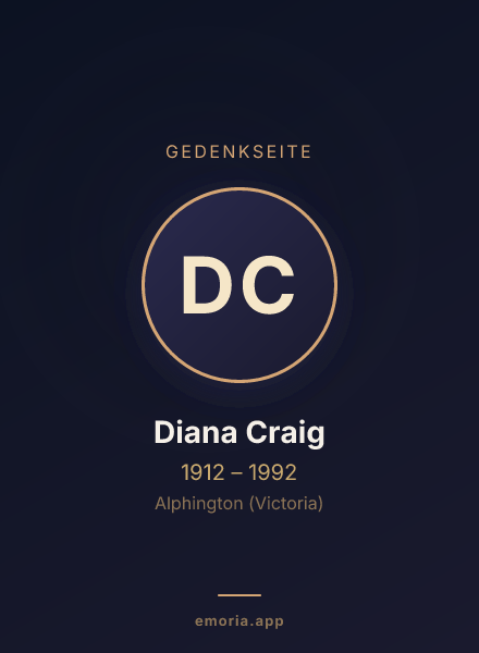 Gedenkportrait von Diana Craig