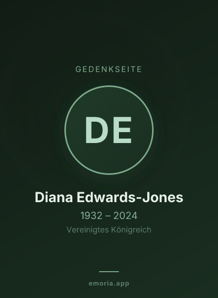 Gedenkportrait von Diana Edwards-Jones