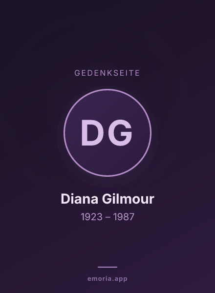 Gedenkportrait von Diana Gilmour