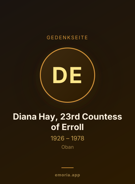 Gedenkportrait von Diana Hay, 23rd Countess of Erroll